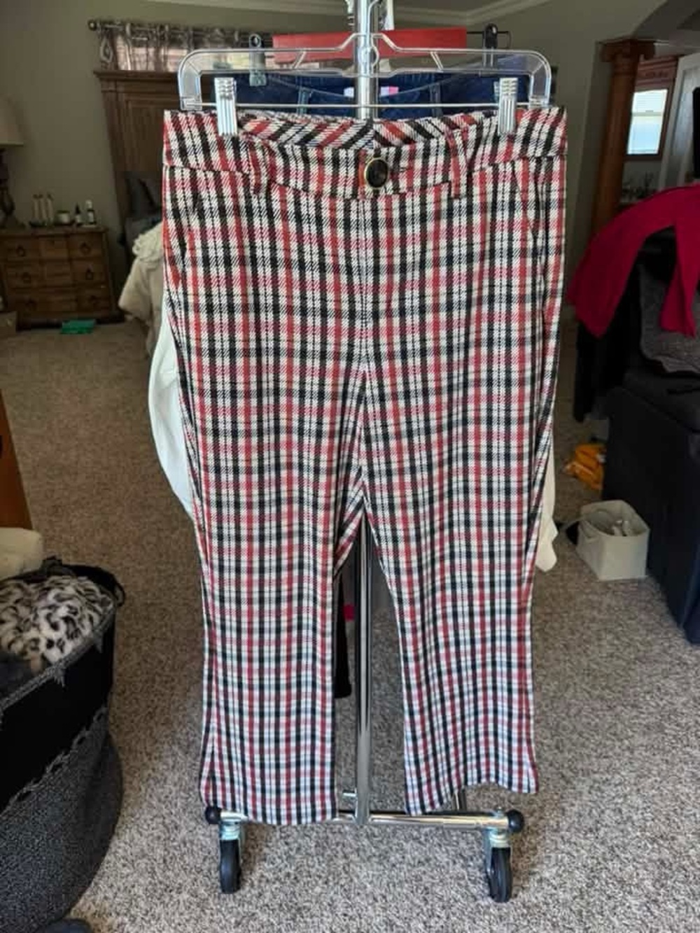 Cabi Plaid Straight-Leg Pants